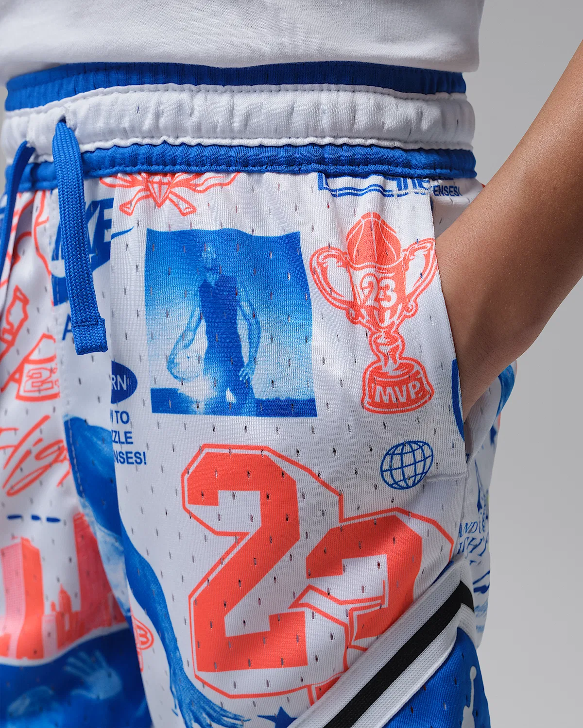 Детские шорты Jordan Little Kids' Dri-FIT Printed Sport Diamond, Game Royal — фото 4