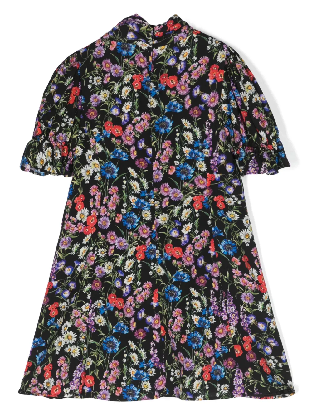 Платье мини с цветочным принтом Dolce & Gabbana Kids, черный — фото 2