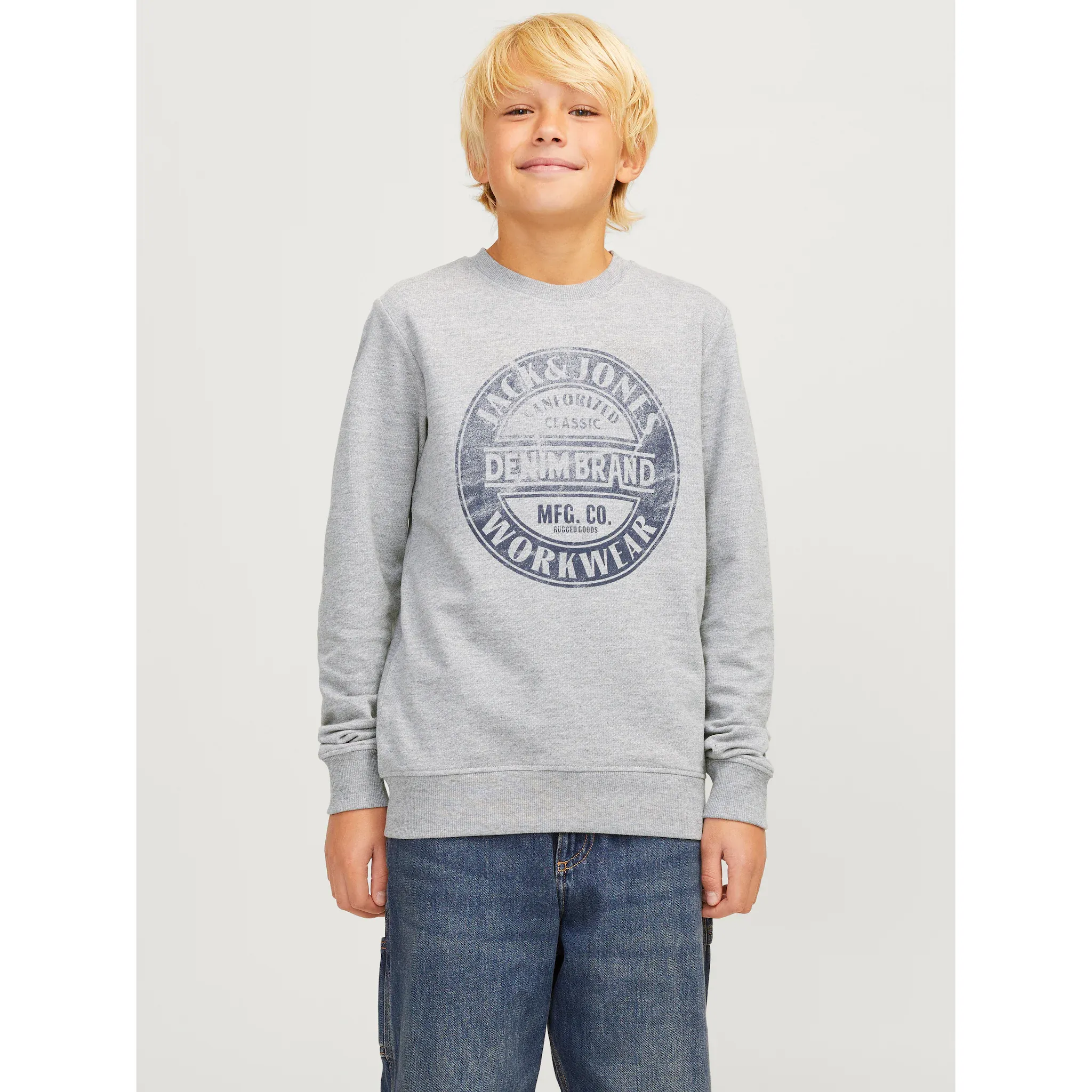 

Толстовка Jack & Jones Junior «JJJEANS SWEAT O-NECK JNR», цвет light grey melange