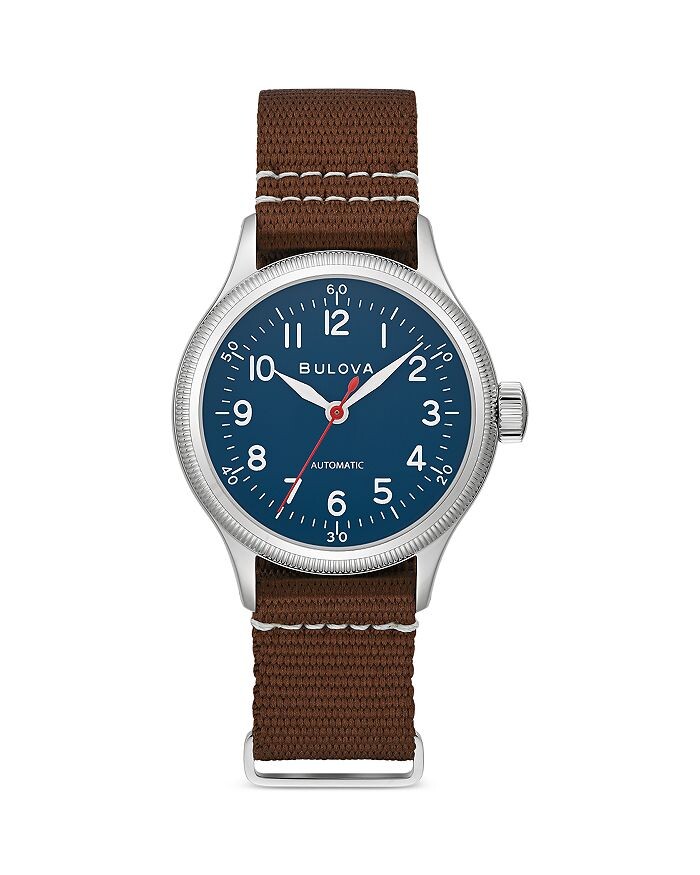 

Военные часы Bulova A-11, 37 мм, синий