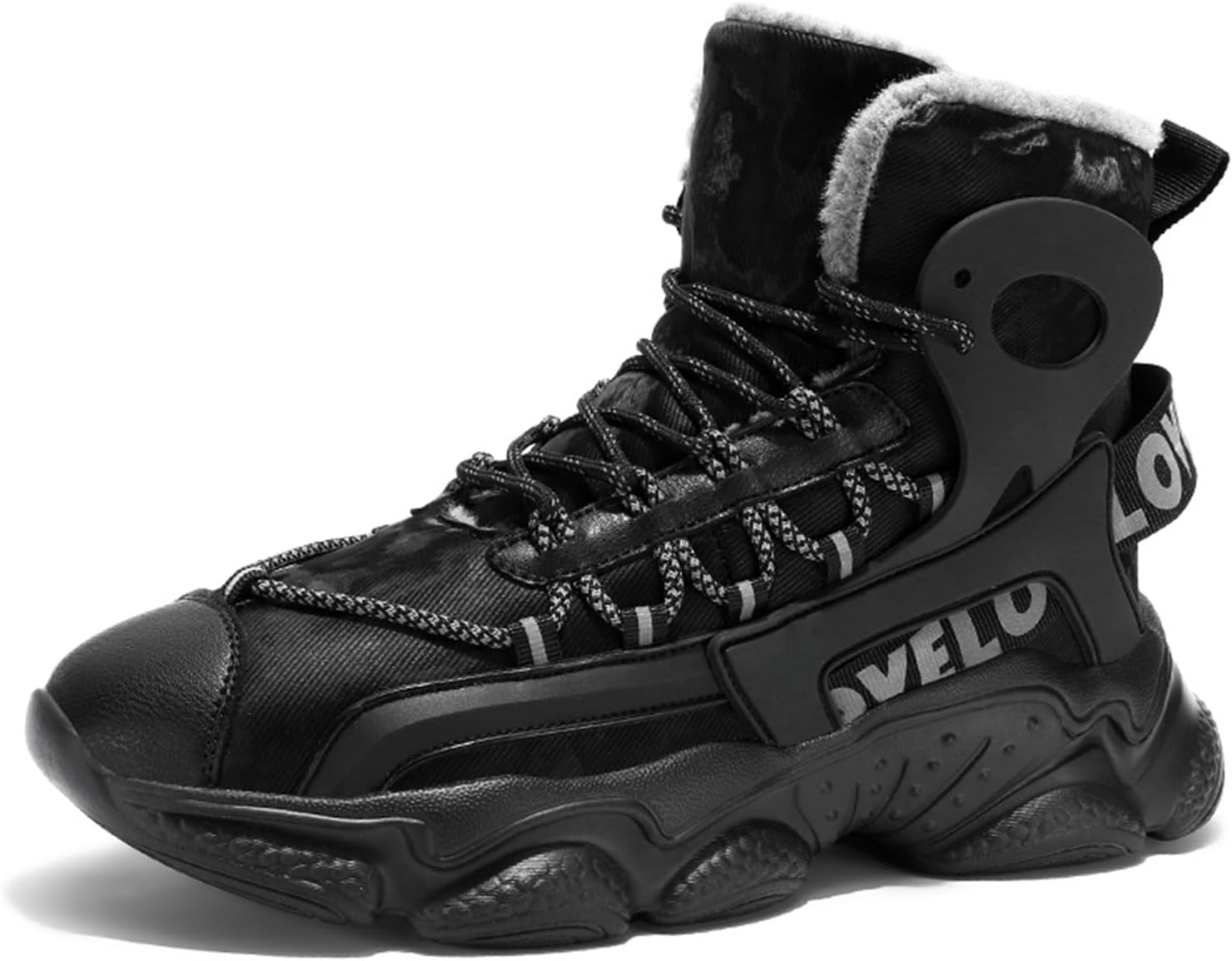 

Мужские зимние теплые снежные ботинки, повседневные легкие туристические ботинки с пушистой подкладкой и термоизоляцией Spwagym, черный