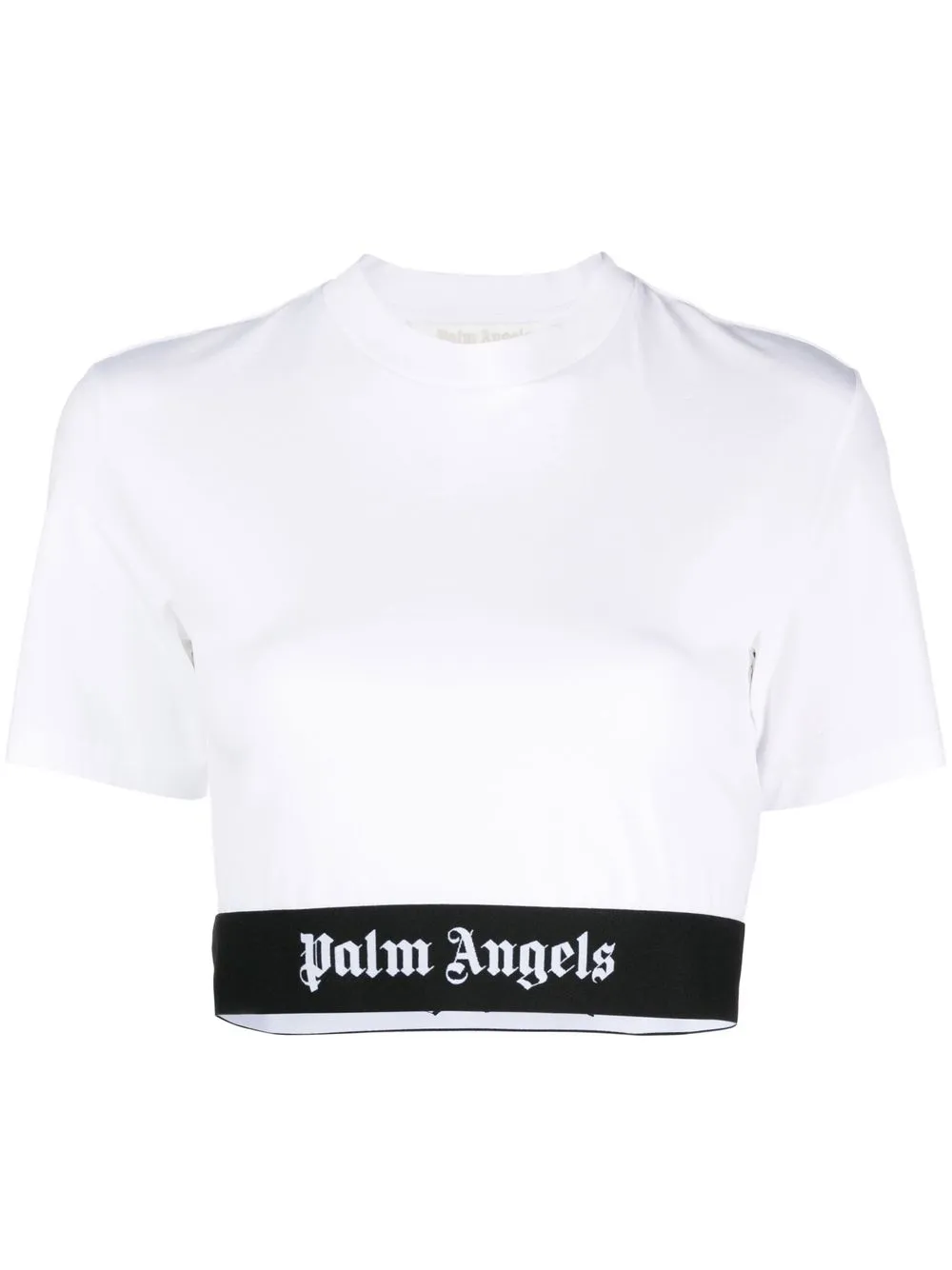 

Укороченная футболка с логотипом PALM ANGELS, белый