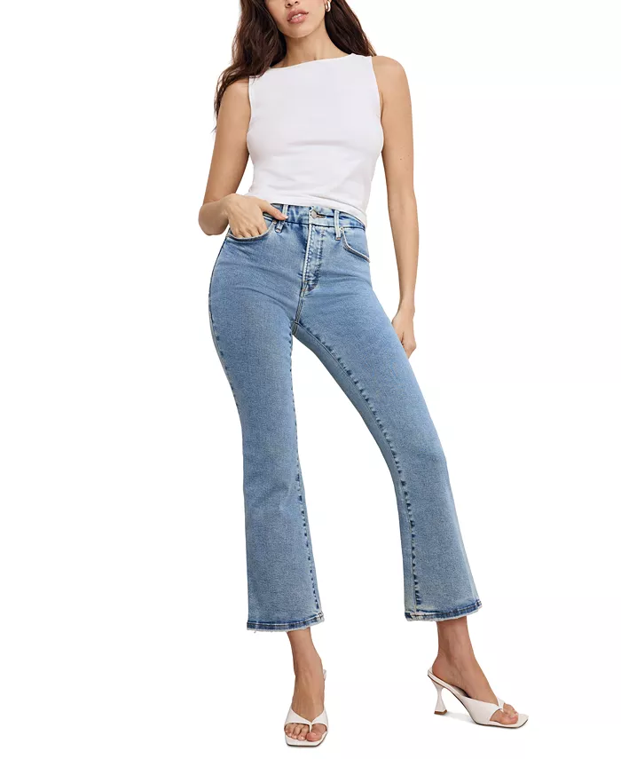 

Женские укороченные джинсы Good Legs Mini Boot Good American, синий