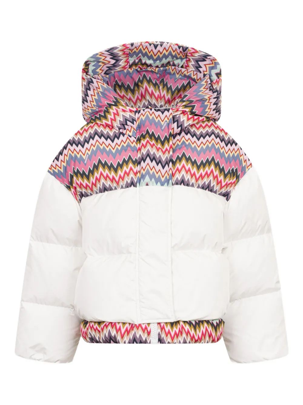 

Куртка с капюшоном и зигзагообразным узором Missoni Kids, белый