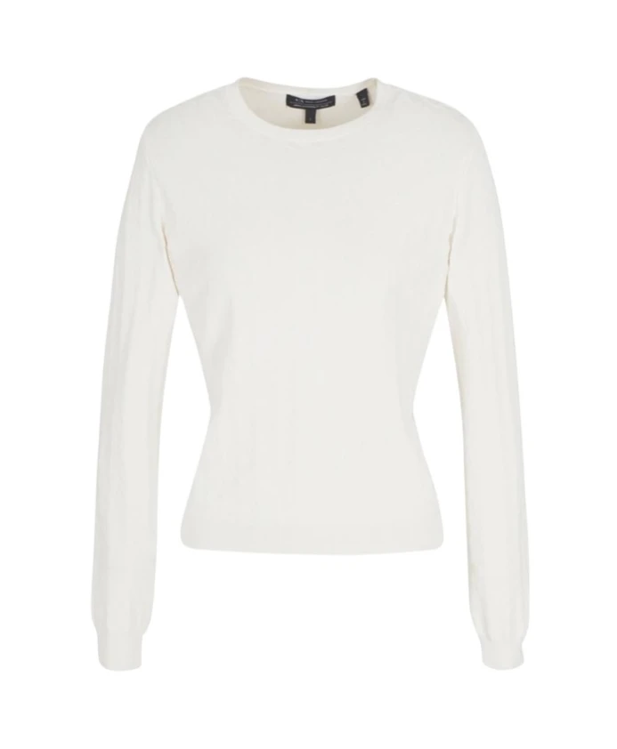 

Свитшот кремового цвета, стильный повседневный образ. Armani Exchange, белый