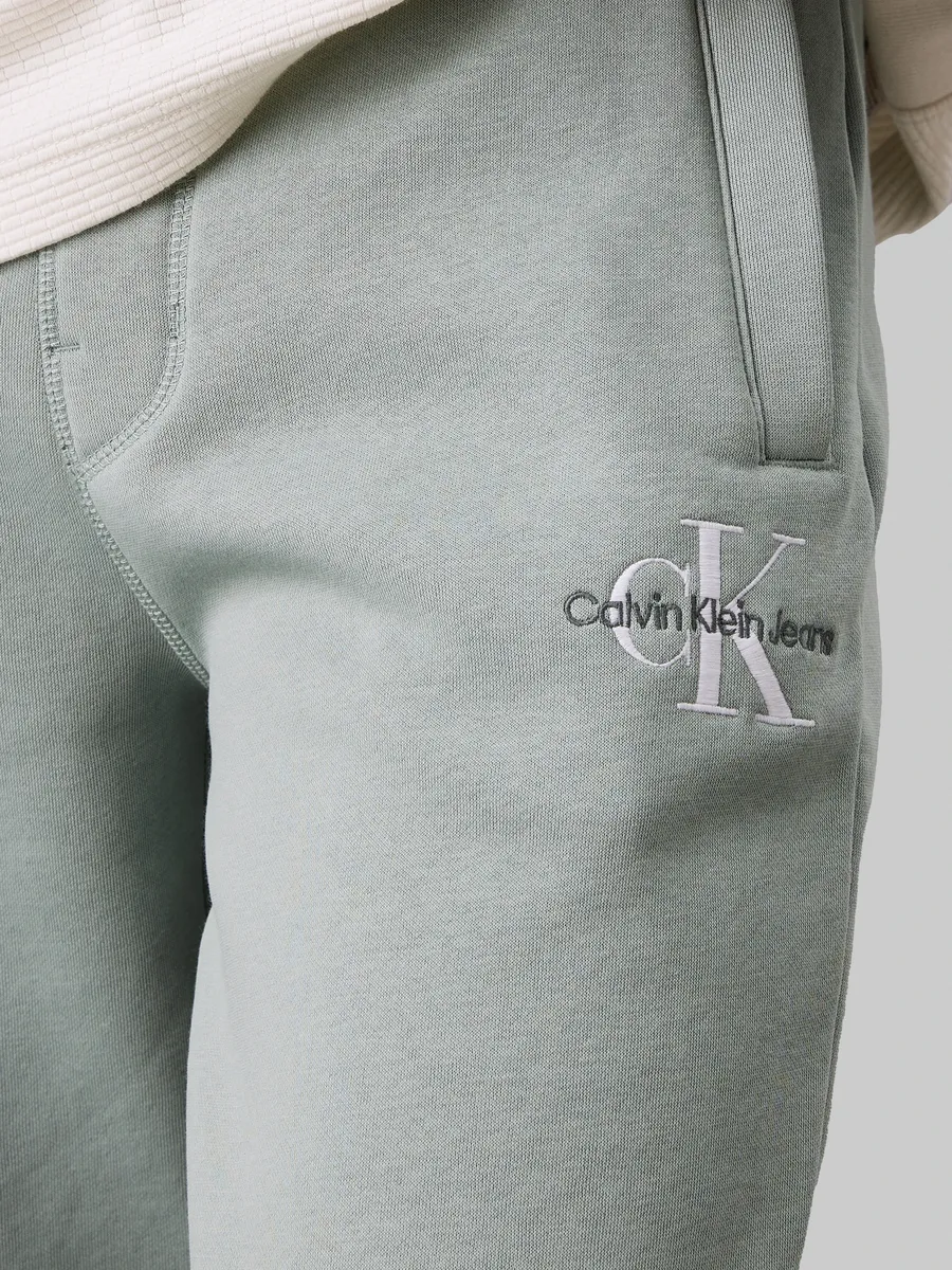 

Брюки-джоггеры Calvin Klein Jeans "MONOLOGO HWK PANT" с надписью-логотипом, серый