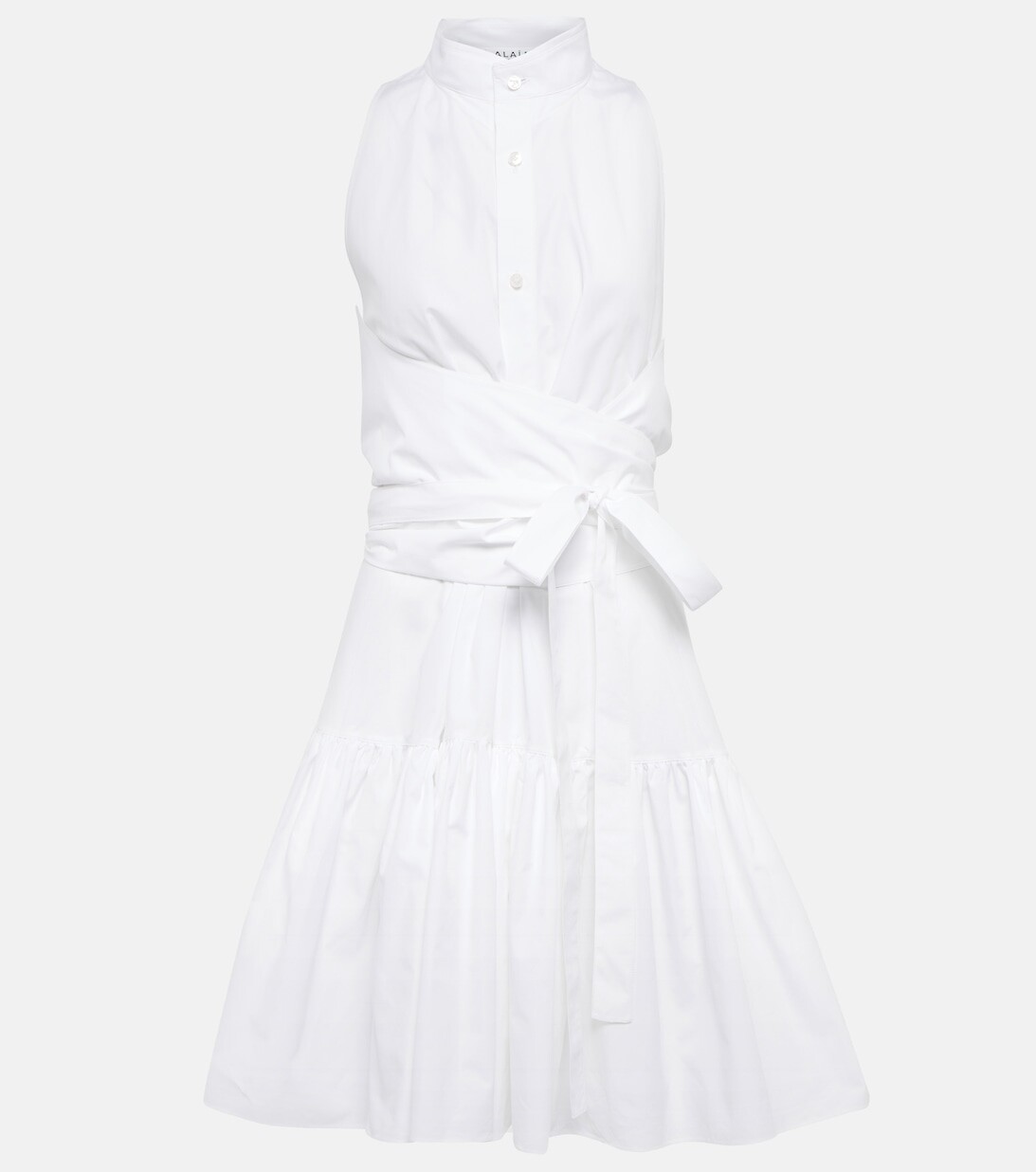 

Мини-платье из хлопкового поплина ALAÏA, белый