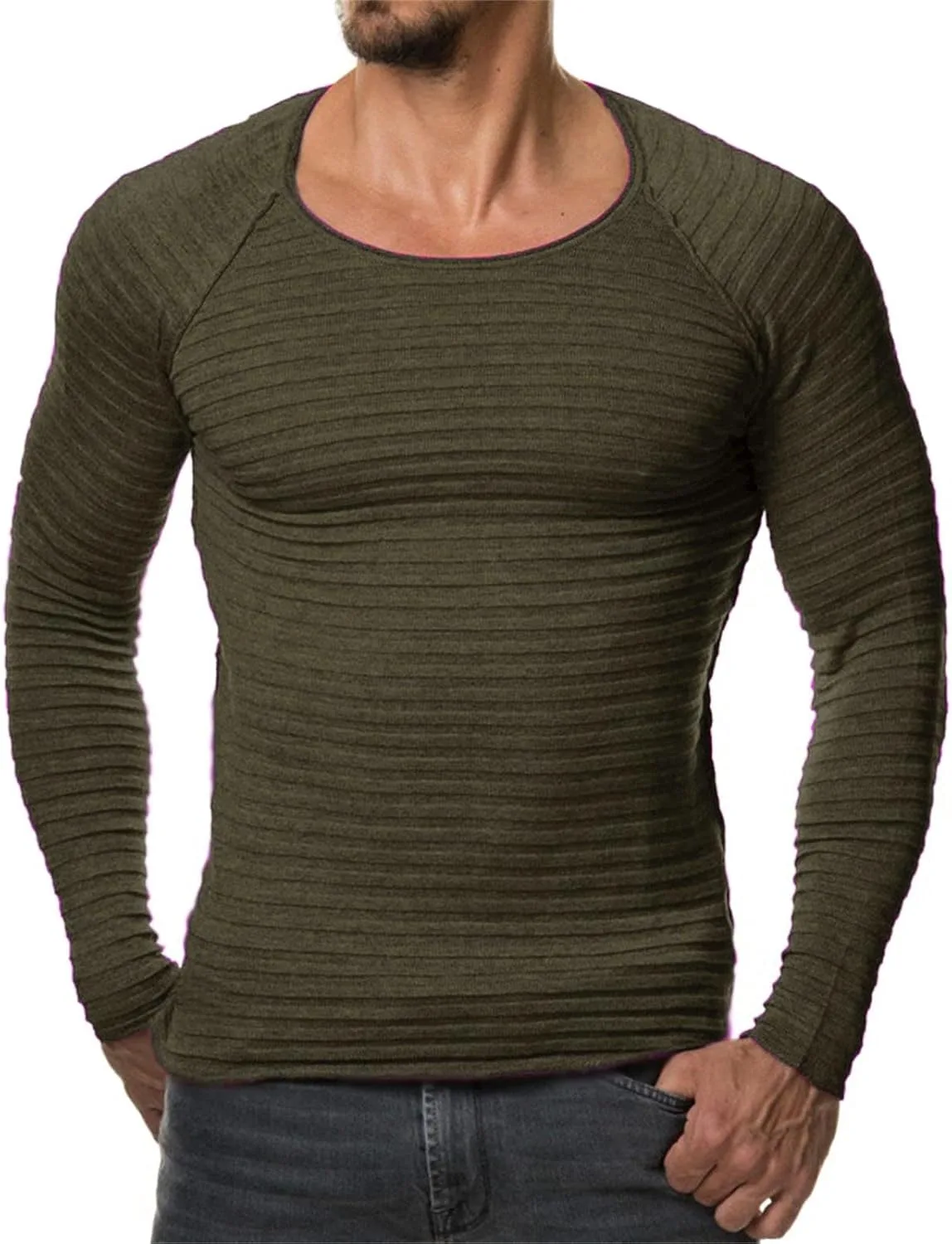 Мужская повседневная футболка-поло Slim Fit с длинным рукавом — фото 2