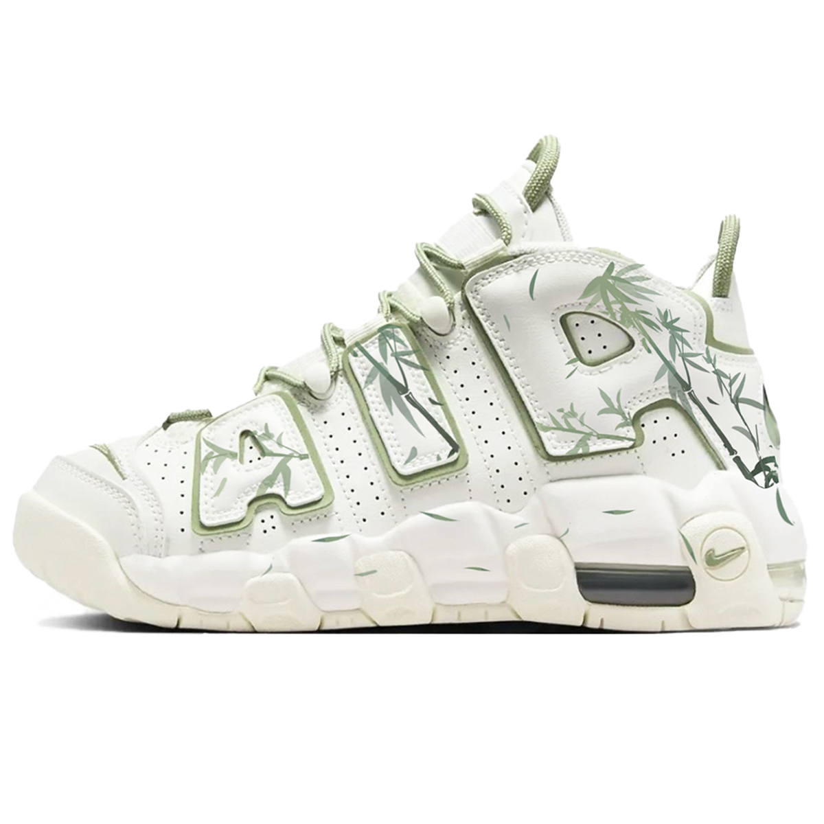 

Баскетбольные кроссовки Air More Uptempo с противоскользящей подошвой и износостойким верхом для детей и подростков Nike, зеленый