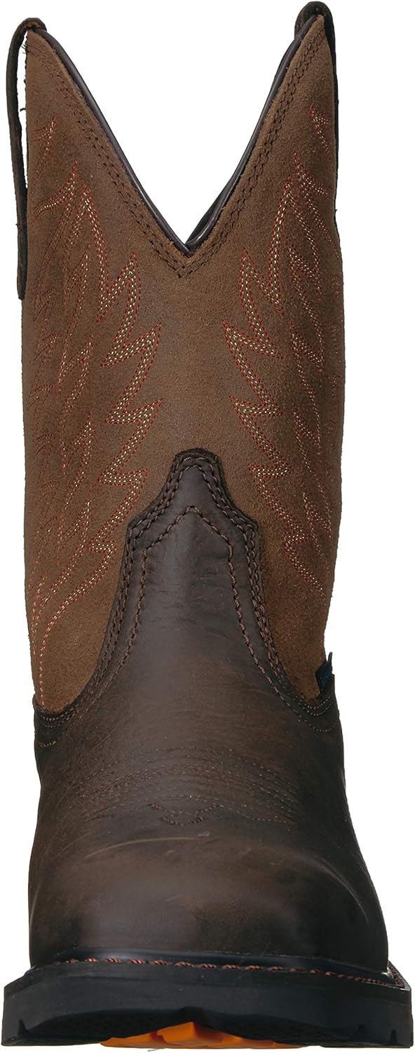 Мужские водонепроницаемые ботинки Ariat Groundbreaker с широким квадратным носком, темно-коричневый — фото 2