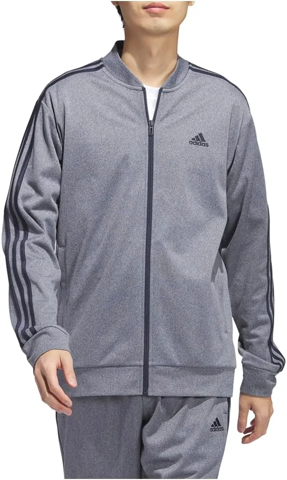 Мужская трикотажная куртка Adidas с тремя полосками и застежкой-молнией, Legend Ink Melange