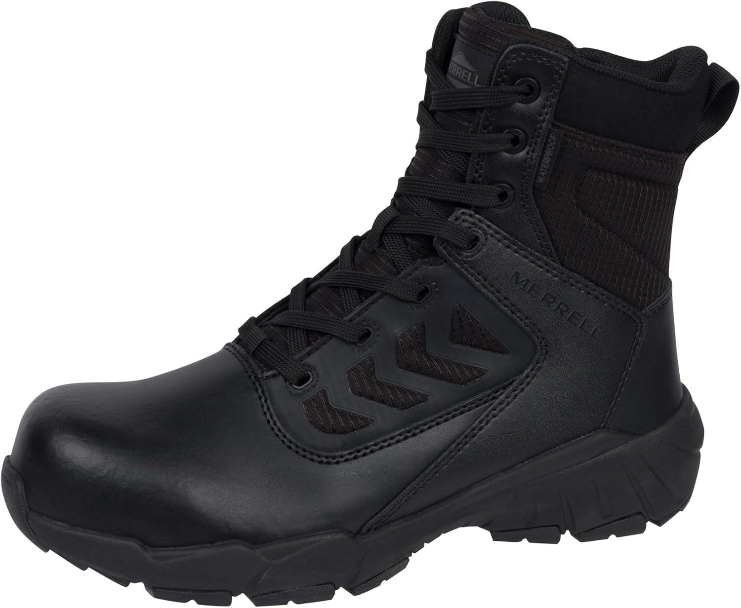 

Мужские тактические ботинки Merrell Fullbench 8 с молнией, водонепроницаемые, карбоновое волокно, черный