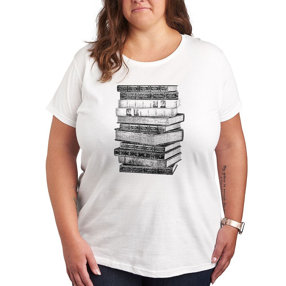 

Футболка с рисунком Plus Stacked Books Licensed Character, белый