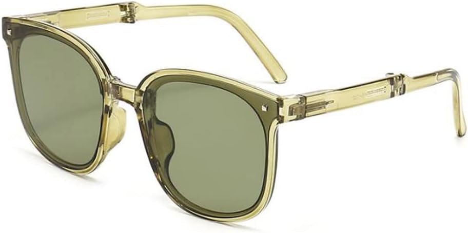 

Складные солнцезащитные очки для мужчин и женщин, квадратная оправа большого размера, модель Bananas a Mi Ding Glasses, портативные солнцезащитные очки star shop, Transparent Green Frame Green Flakes