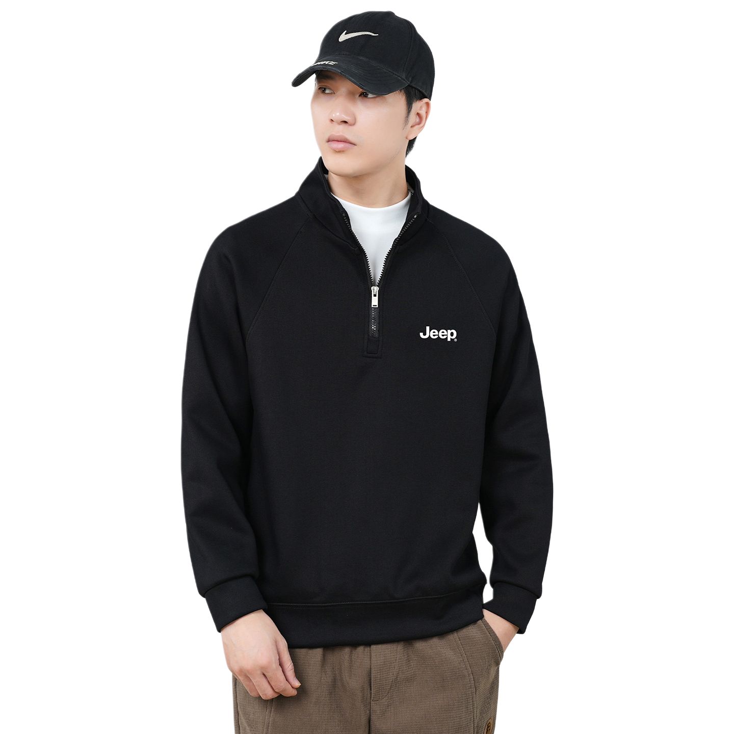 

Свитшот Unisex Stand Collar Moderate Regular Jeep, черный