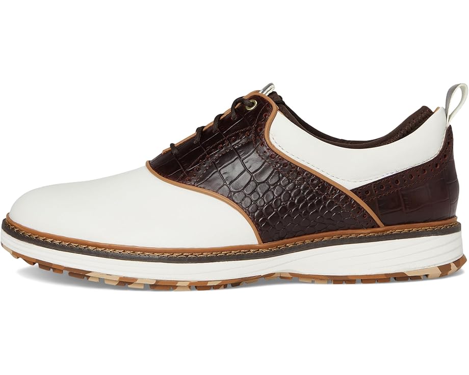 Мужские кроссовки Johnston & Murphy Upton Gl4 Luxe Hybrid, White/Brown Croc Embossed Waterproof Full Grain — фото 4
