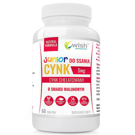 

Wish, Zinc Junior Suction 5 мг 60 таблеток малина
