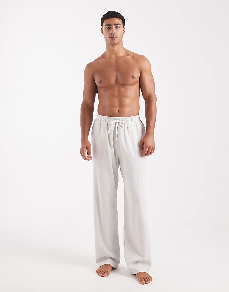 

Домашние брюки ASOS DESIGN из чесаного хлопка цвета слоновой кости