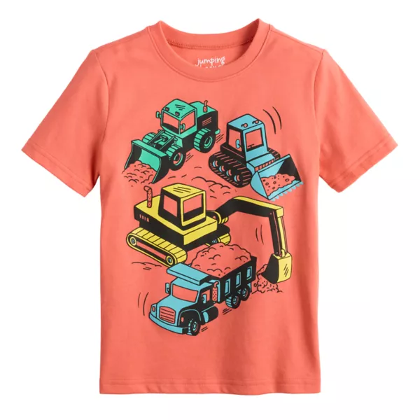 

Футболка с коротким рукавом и принтом для мальчиков 4–12 лет Jumping Beans, цвет coral construction