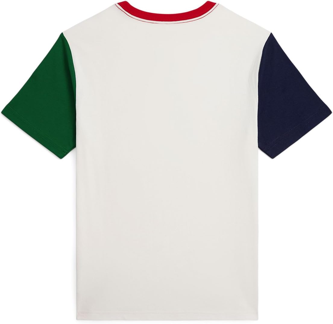 Футболка Polo Ralph Lauren Kids Logo Color-Blocked Cotton Tee, цвет Nevis/Multi — фото 2