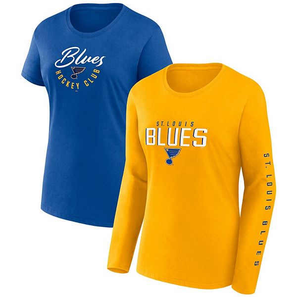 

Женский футболки Fanatics Branded синие St Louis Blues с длинным и коротким рукавом, набор из 2 штук Unbranded