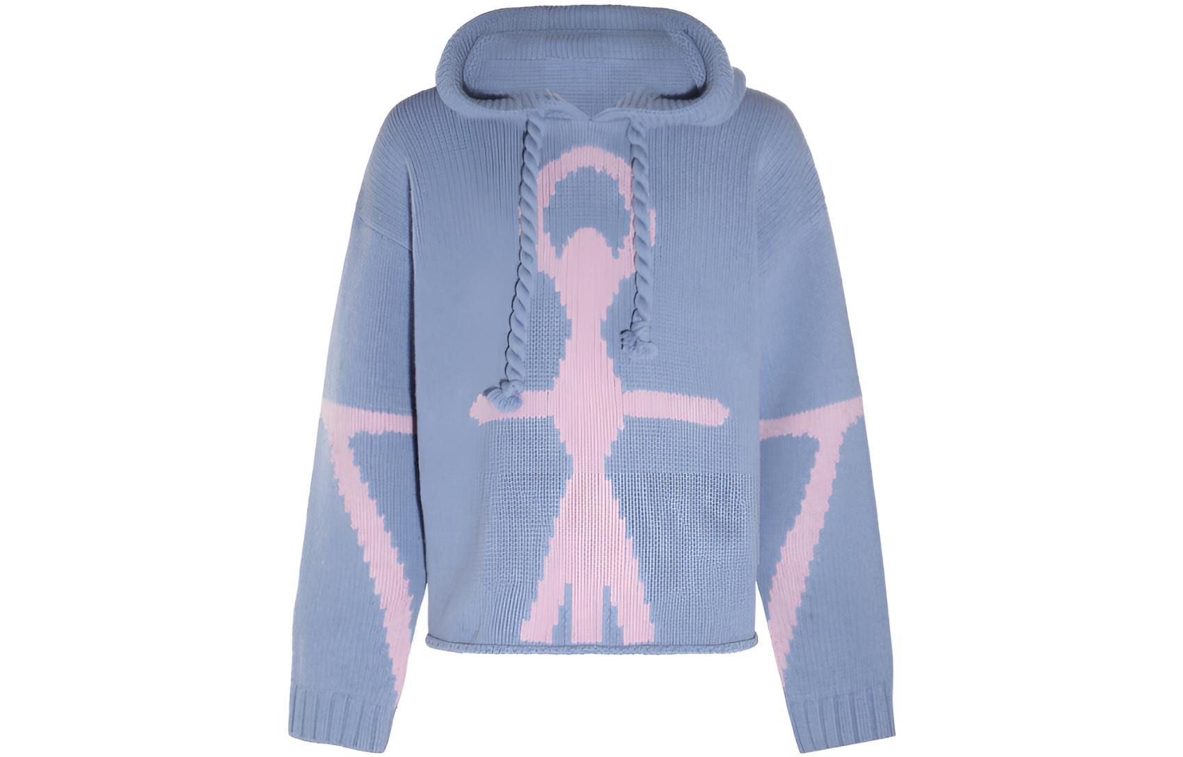 

Худи с интарсией и логотипом якоря Jw Anderson, синий