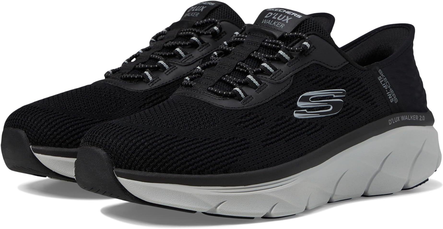 

Кроссовки SKECHERS D'Lux Walker 2.0 Rezinate Hands Free Slip-In, Black/Gray