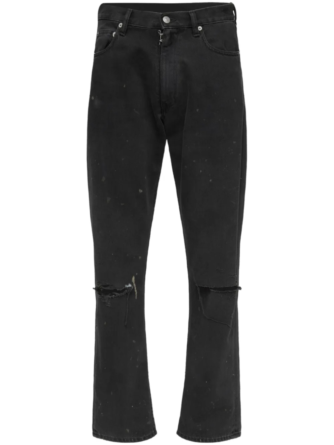 

Джинсы с эффектом потертости MM6 Maison Margiela, черный