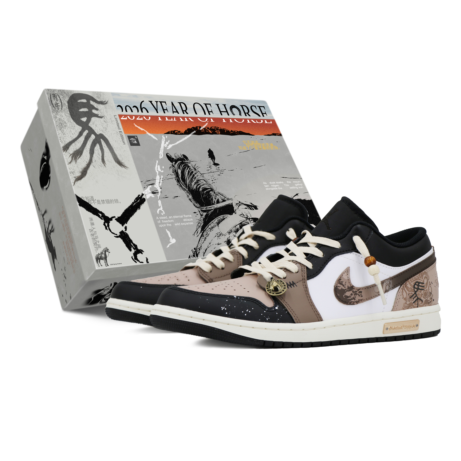 

Кроссовки Air 1 Abrasion Resistant Low top Vintage Basketball Shoes Unisex Jordan, коричневый черный