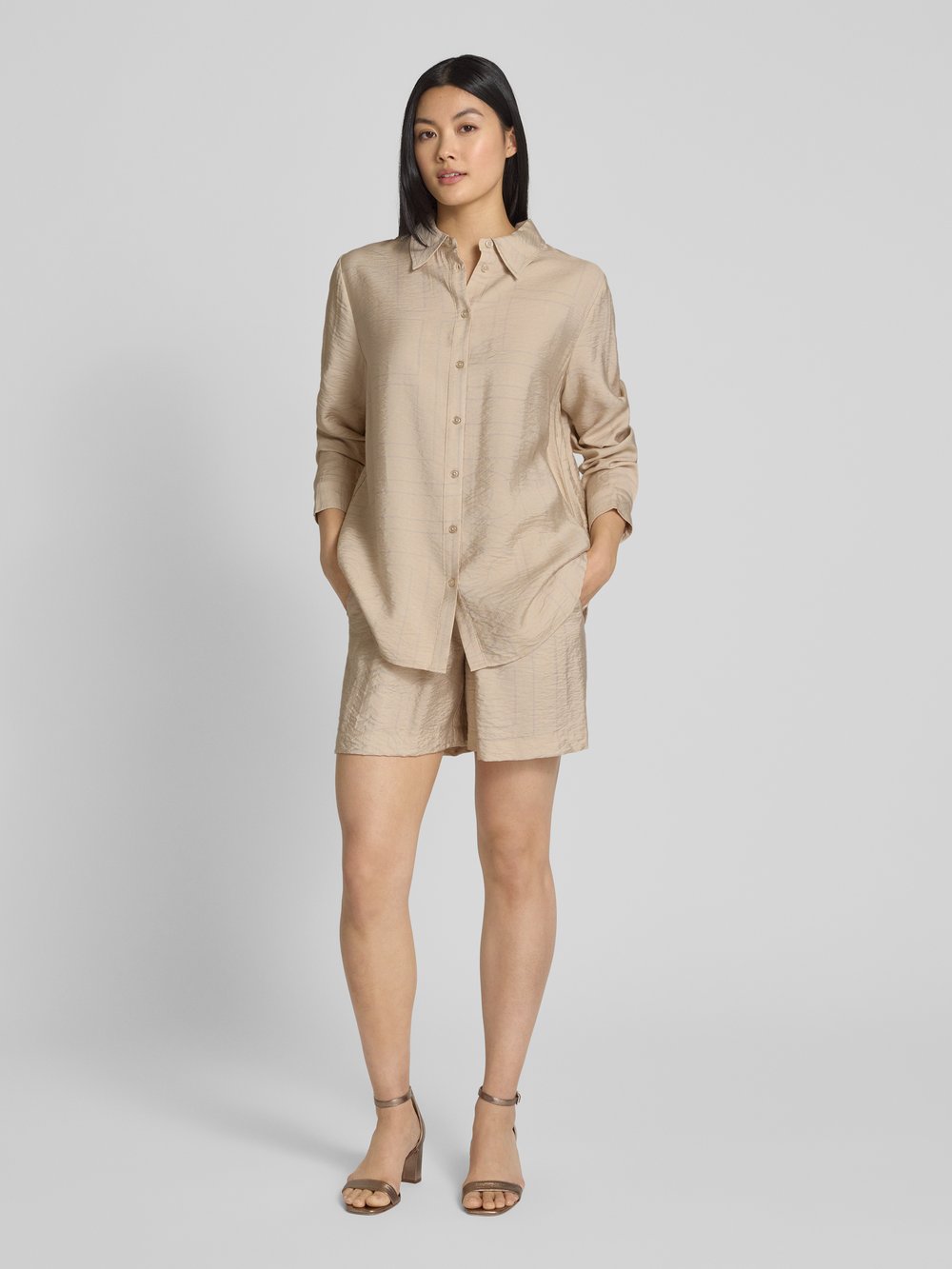 

Свободные шорты с эффектом жатости, модель «Келли» My Essential Wardrobe, бежевый