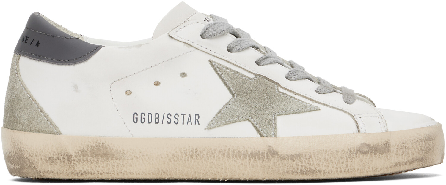 Белые и серые кроссовки Super-Star Classic Golden Goose, White/Ice/Grey