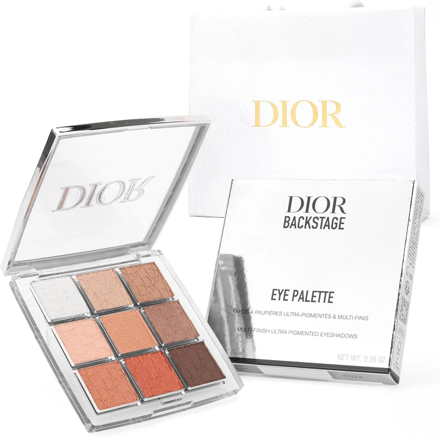Палетка теней для век с брендом Dior, 9 цветов, оттенок 001 Nude, 10 г