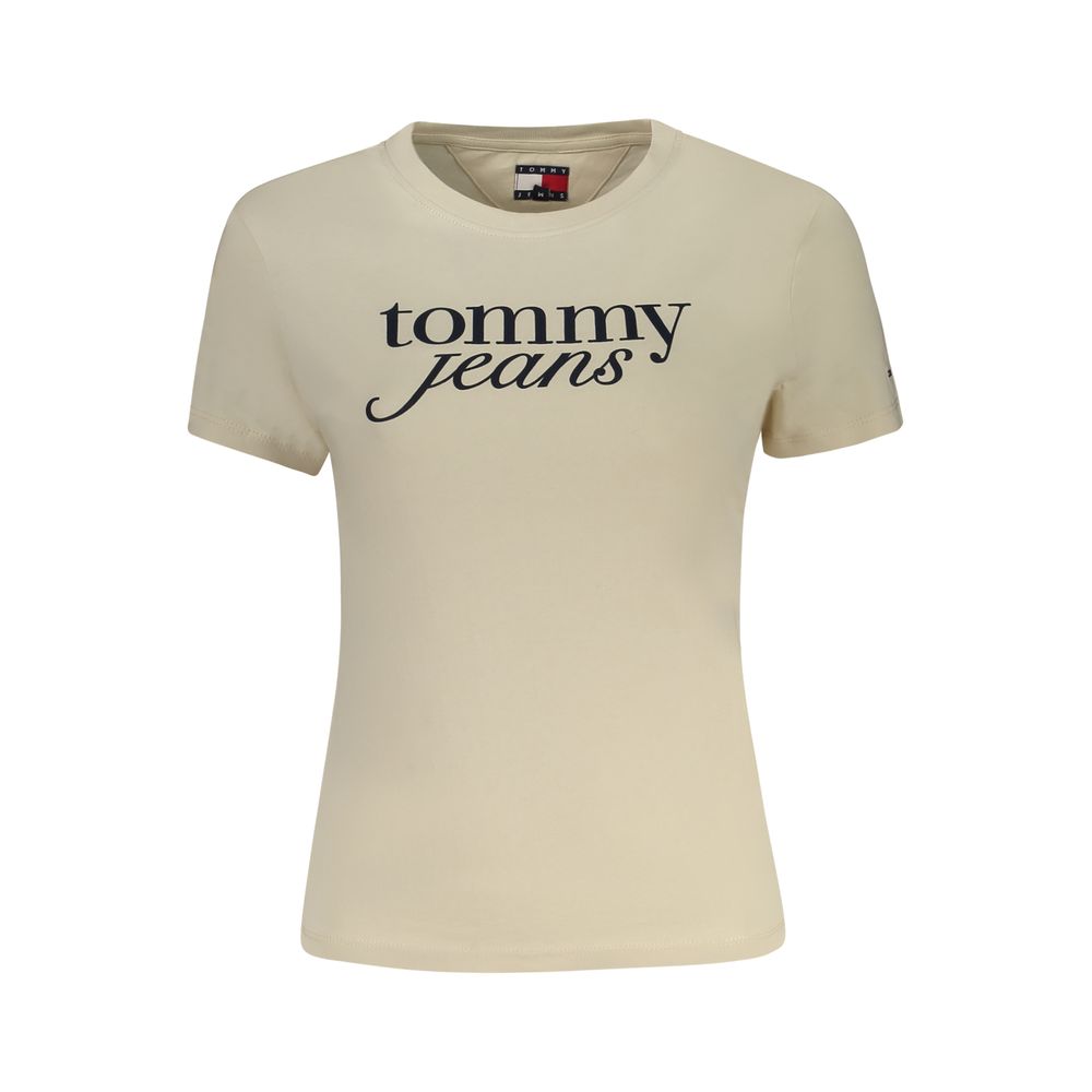 

Бежевая хлопковая футболка Tommy Hilfiger, бежевый