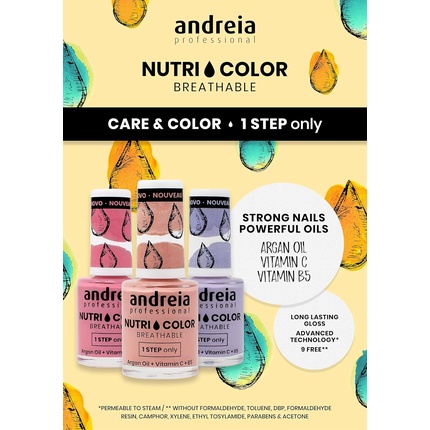 Лак для ногтей Professional Nutricolor Breathable — веганский и не тестируется на животных. Andreia — фото 3