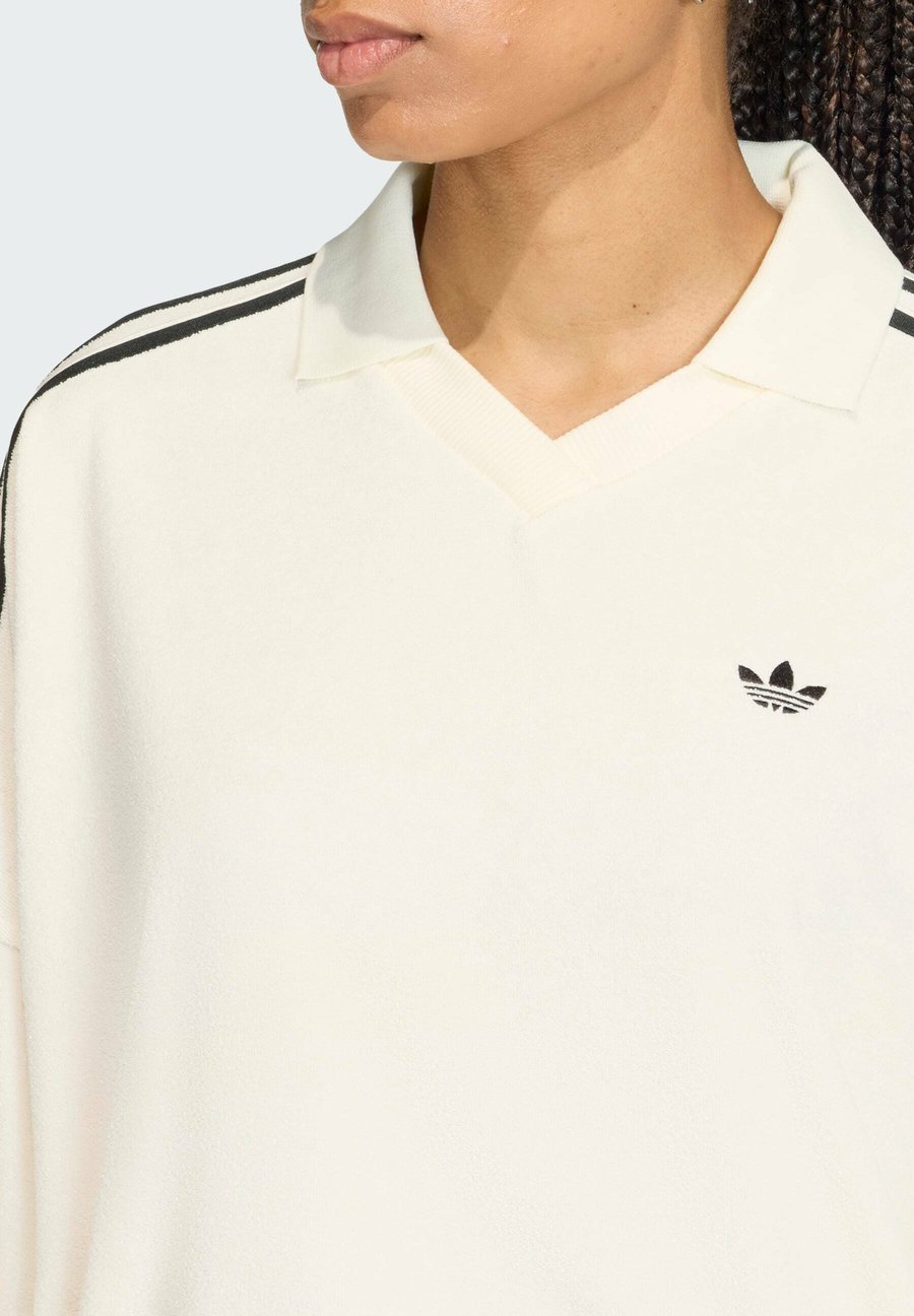 Толстовка Adidas Originals V NECK LONG SLEEVES, Off White/Off-White — фото 4