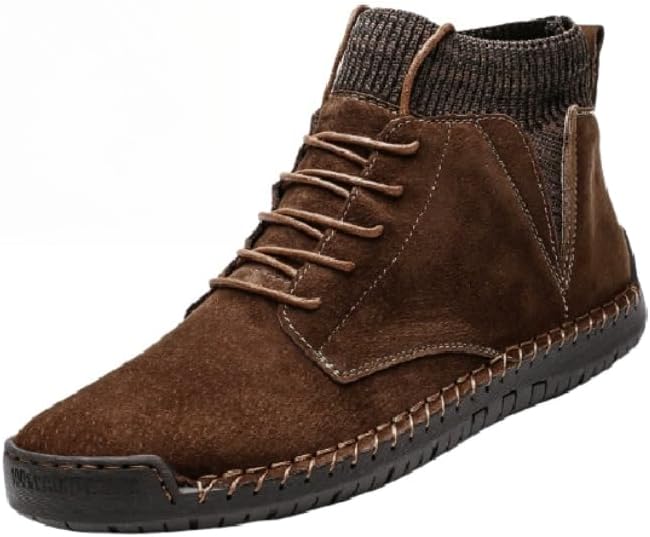 

Мужские винтажные вручную сшитые низкие лоферы на шнуровке, ботинки на шнуровке для торжеств, мотоциклетные и прогулочные ботинки, повседневные кожаные ботинки до щиколотки Hhhchpm, коричневый