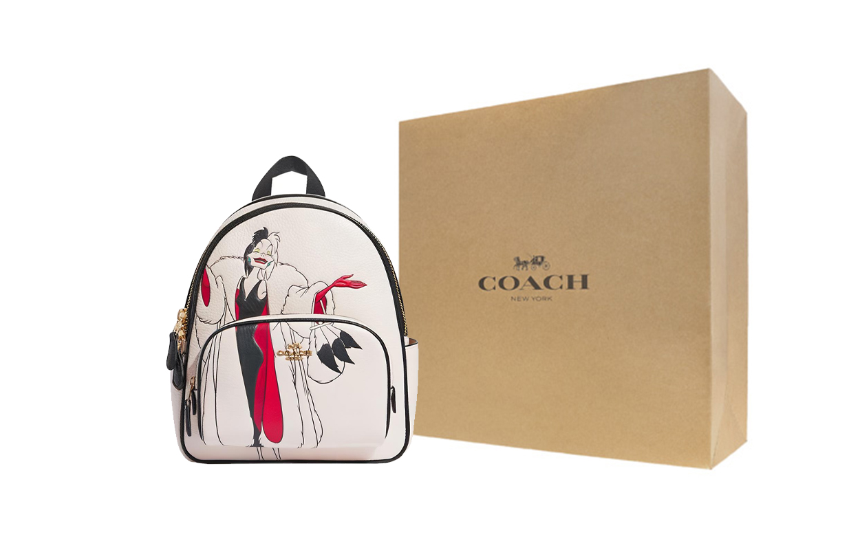 

COACH Мини-рюкзак на два плеча из коровьей кожи с текстильной спинкой женский белый мел