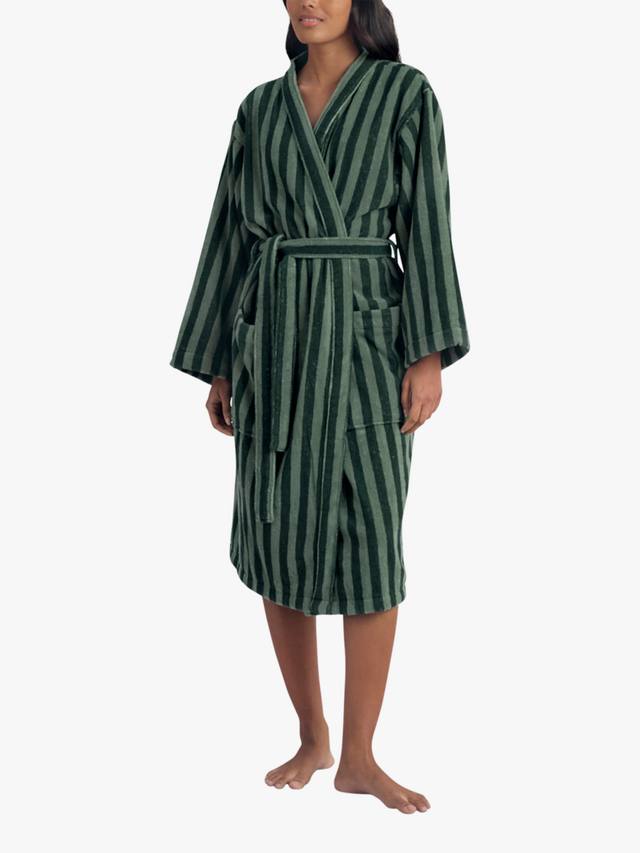 

Пемброк полосатый домашний халат Piglet in Bed, Pine Green