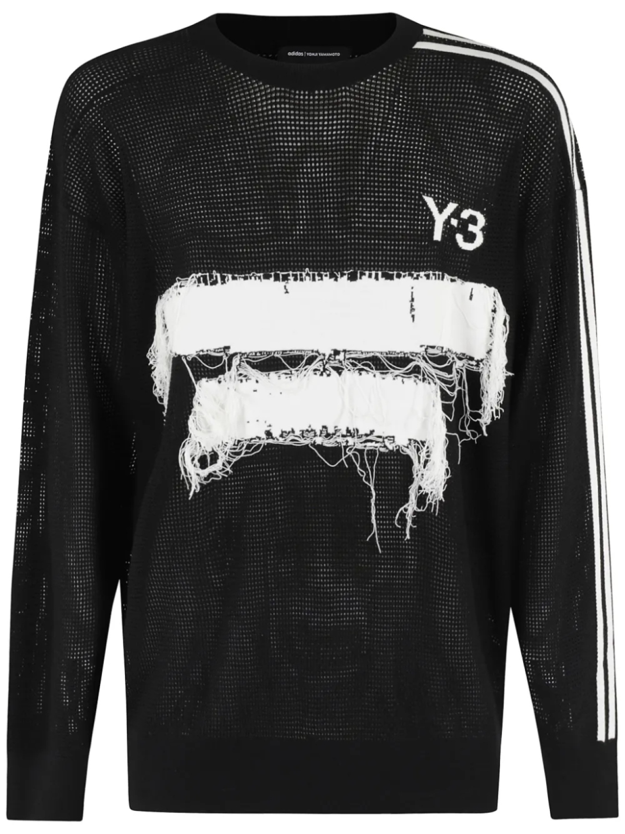 

Толстовка Y-3 с потертыми заплатками, черный