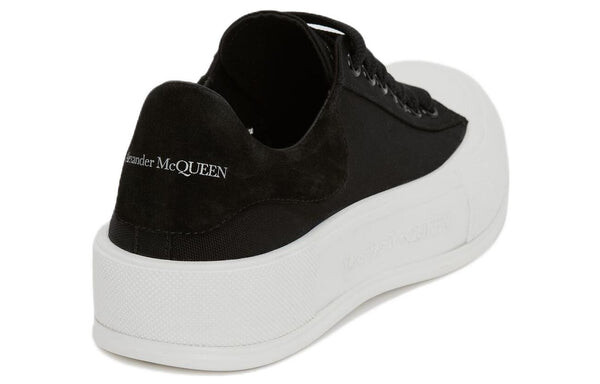 Кроссовки deck plimsoll lace-up trainers 'black white' Alexander Mcqueen, черный — фото 4