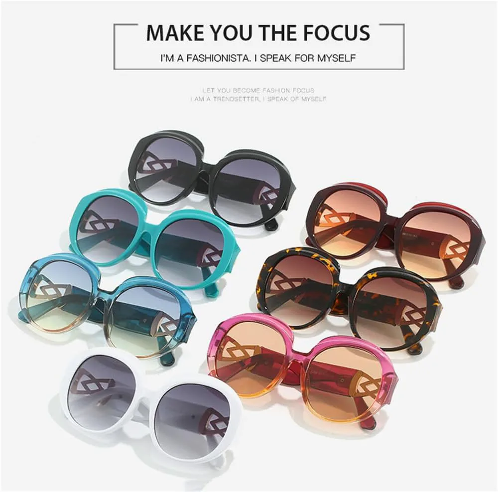 

Винтажные круглые солнцезащитные очки для женщин с градиентным переходом цвета, женские солнцезащитные очки с защитой от УФ-излучения UV400 HDUBFY, Black