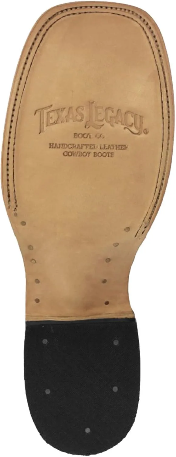 Texas Legacy Mens Black Cherry Cowboy Boots, кожаный квадратный носок с принтом Teju Lizard, черный — фото 4
