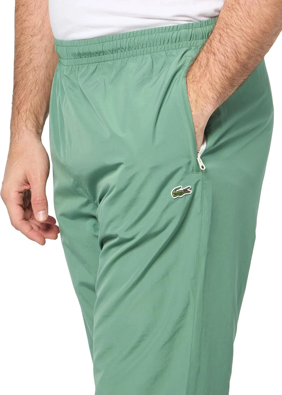 Мужские спортивные брюки Lacoste из водоотталкивающей тафты, стандартного кроя, Ash Tree — фото 3