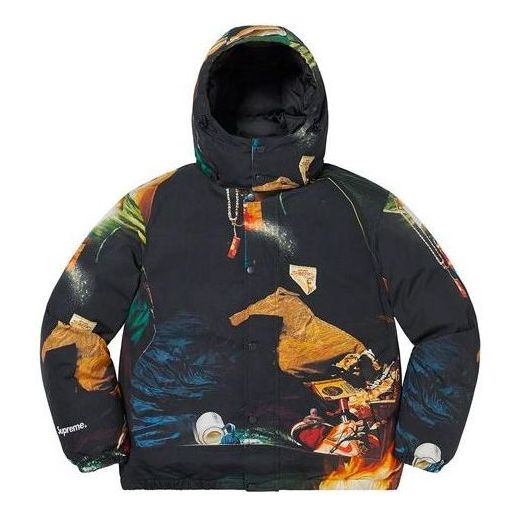 

Куртка Supreme Firecracker Down Jacket 'Black Yellow', черный