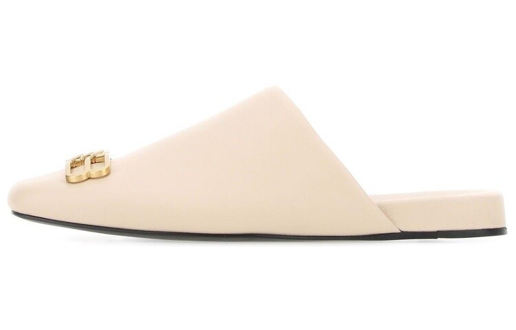 Шлепанцы женские Balenciaga Logo Plaque, белый