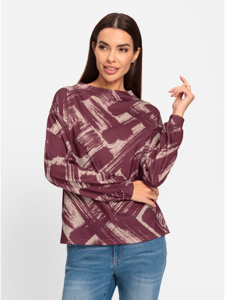 

Рубашка с длинными рукавами в бордово-песочном цвете Heine