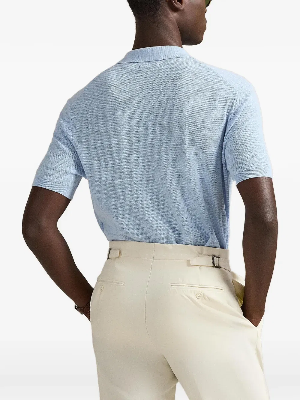 Поло из фактурной вязки Polo Ralph Lauren, синий — фото 4