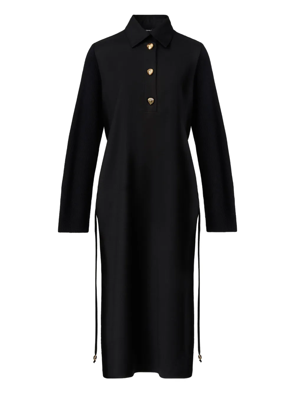 

Платье-рубашка миди с длинными рукавами Fabiana Filippi, черный