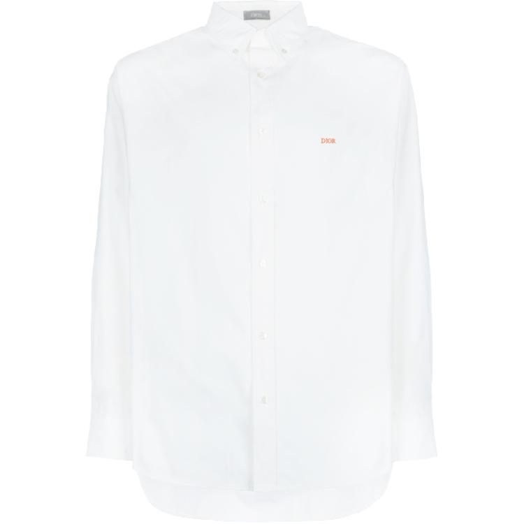 

Рубашка с длинным рукавом с вышитым логотипом homme DIOR, белый