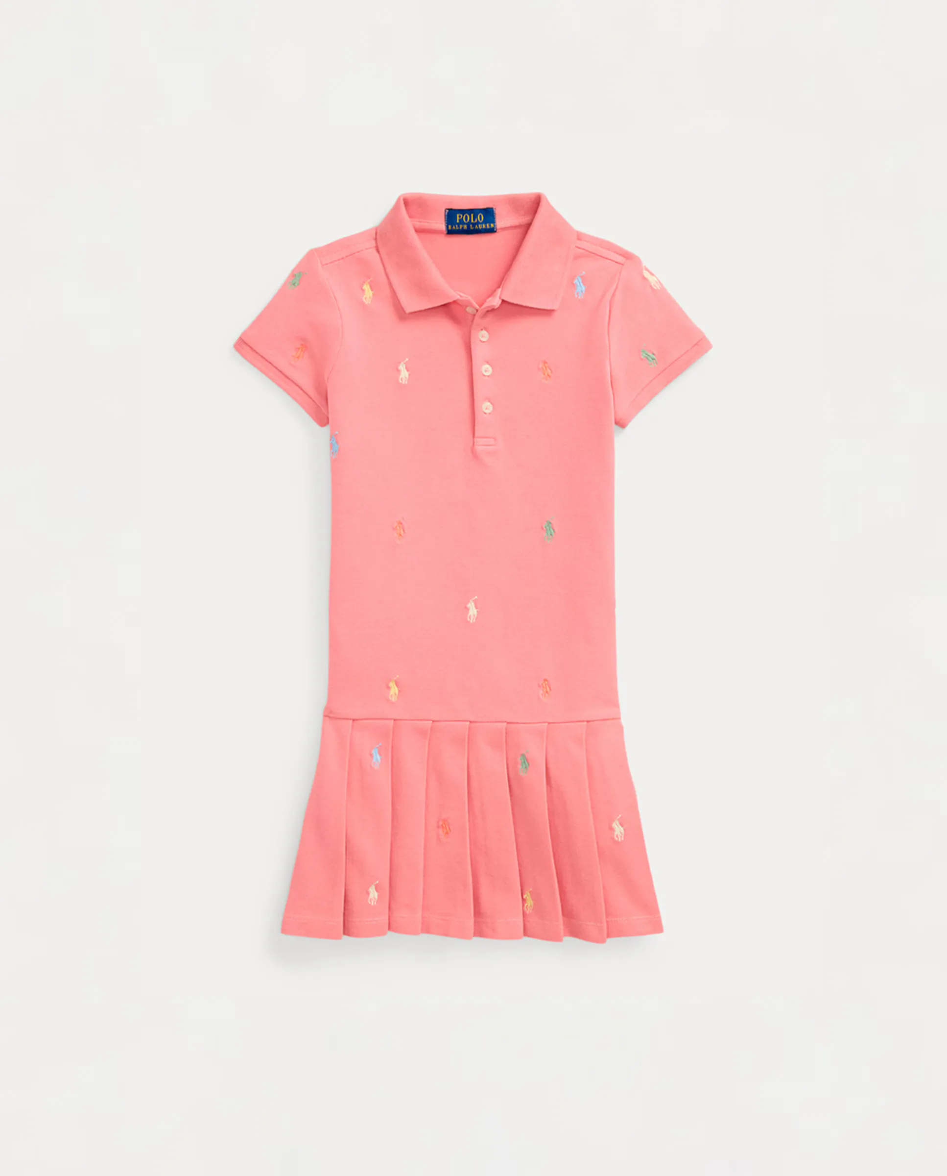

Детское платье-поло из эластичного пике Polo Ralph Lauren, розовый